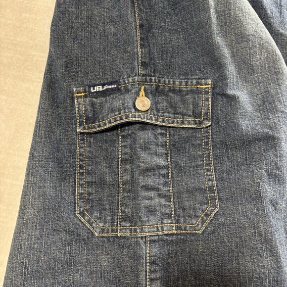 VTG Unionbay 90s Y2K Denim Midi Jean Skirt Cargo Pocket Sz 15 Blue Grunge Retro - Picture 3 of 9